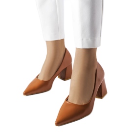 Fanchon smeđe cipele na visoku petu smeđa