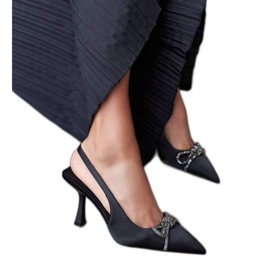 Crne Didier sandale na visoku petu s mašnom crna