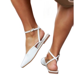 Lazzaro bijele ravne cipele s otvorenom petom bijela