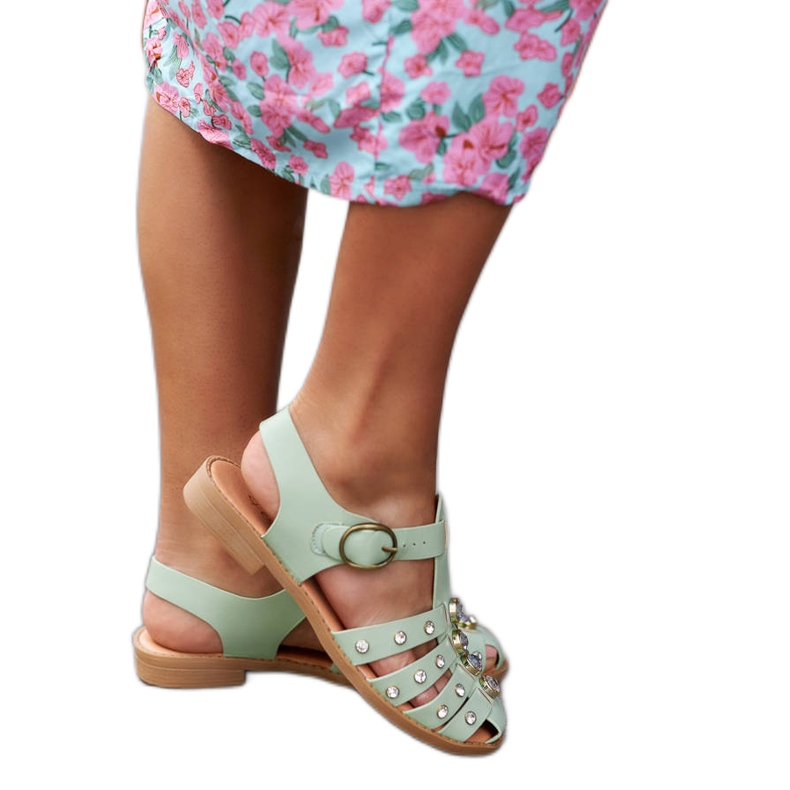 Zelene sandale ukrašene kamenčićima iz Gaetana zelena