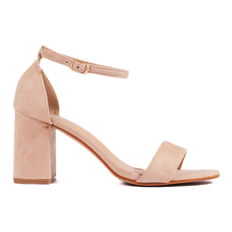Ženske klasične sandale na bež Shelovet stup