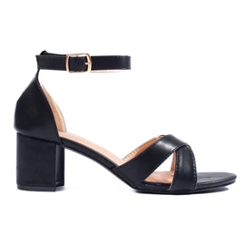 Ženske Shelovet crne sandale na petu crna