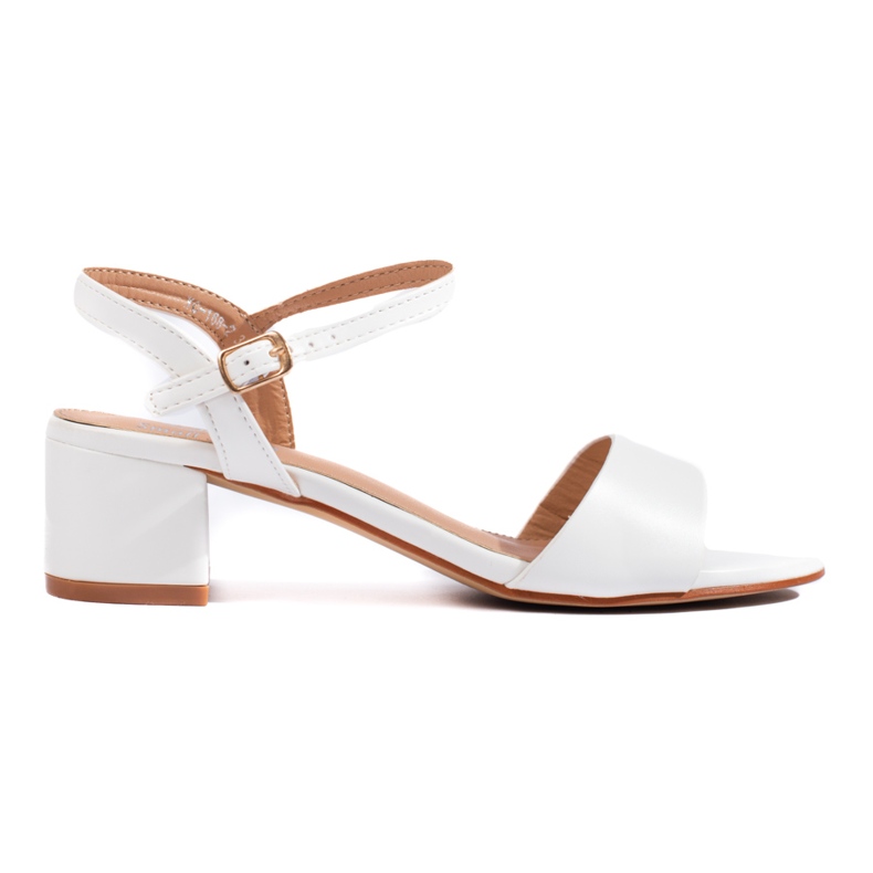 Ženske bijele sandale na stup Shelovet bijela