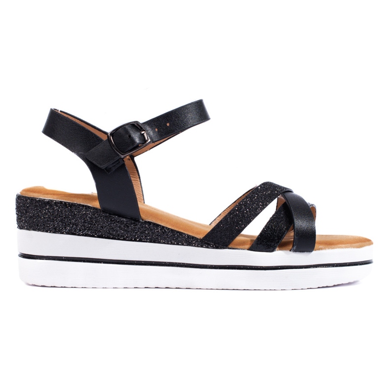 Crne ženske sandale na wedges Shelovet crno