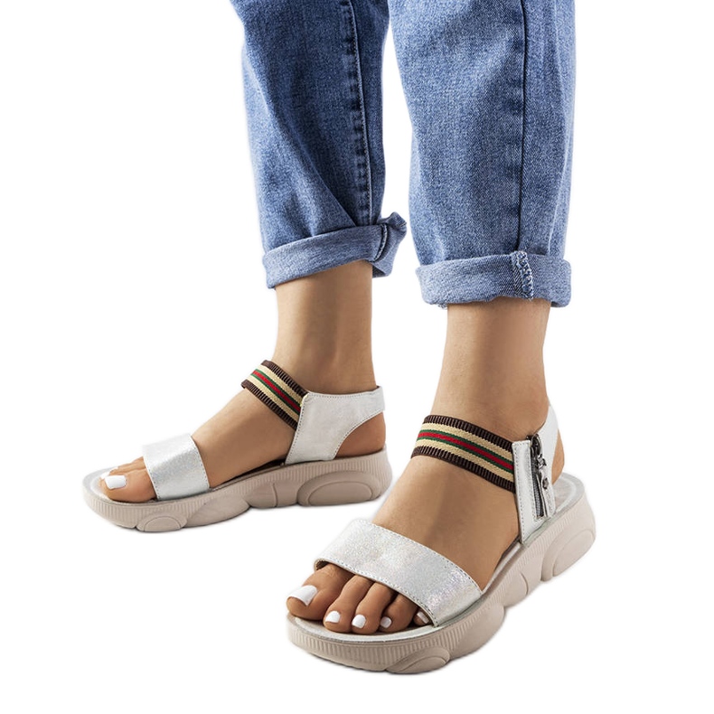 Srebrne metalik sportske sandale iz Parsipa srebro