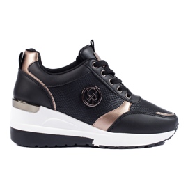 Crne Shelovet ženske tenisice na wedge crna