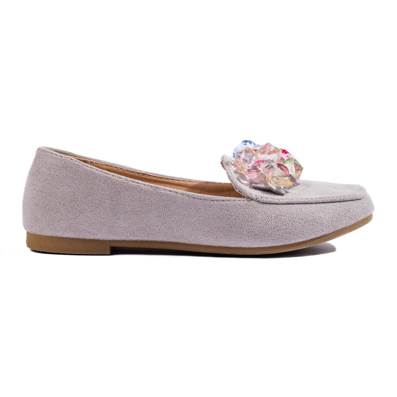 Sive natikače od brušene kože s kristalima iz Sheloveta siva