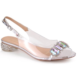 Srebrne ravne sandale sa cirkonima S.Barski MR1037-11 srebro