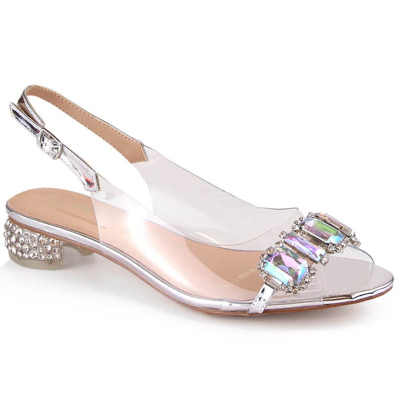 Srebrne ravne sandale sa cirkonima S.Barski MR1037-11 srebro