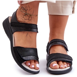 Klasične sandale na čičak S.Barski 97575 Crne crno