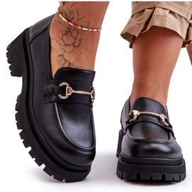 PS1 Ženske klasične mokasine s platformom Black Miracle crna