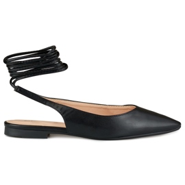 Crne balerinke na vezanje crno