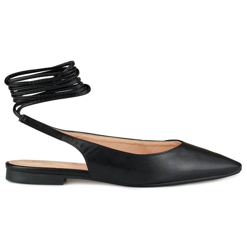 Crne balerinke na vezanje crno