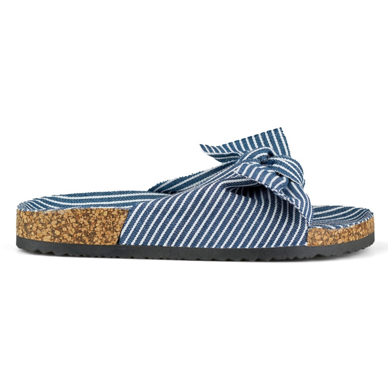 Ženske traper natikače s mašnom plava