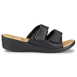 Udobne ženske papuče na čičak crne boje crno