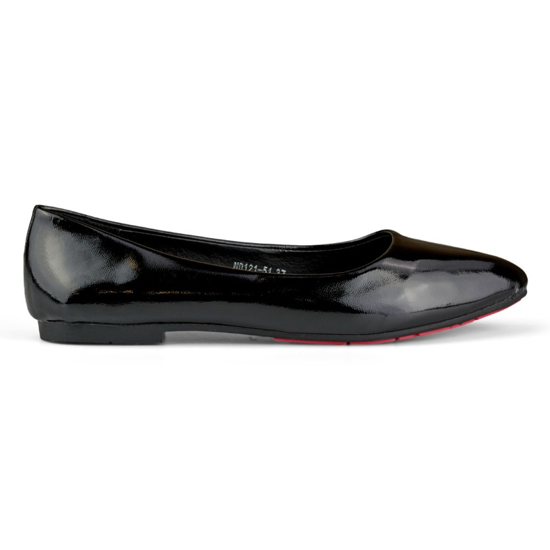 Ženske crne lakirane balerinke crno