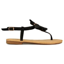 Crne ženske sandale sa mašnom crna