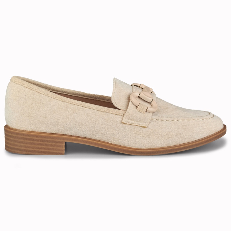 Ženske bež cipele od brušene kože