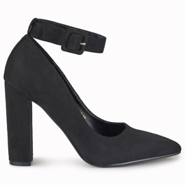 Ženske crne cipele s kopčanjem na gležnju crna