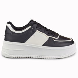 Crno-bijele sportske cipele s platformom crna