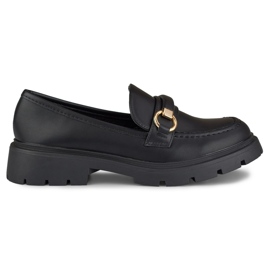 Crne mokasine s minimalističkim ukrasima crna