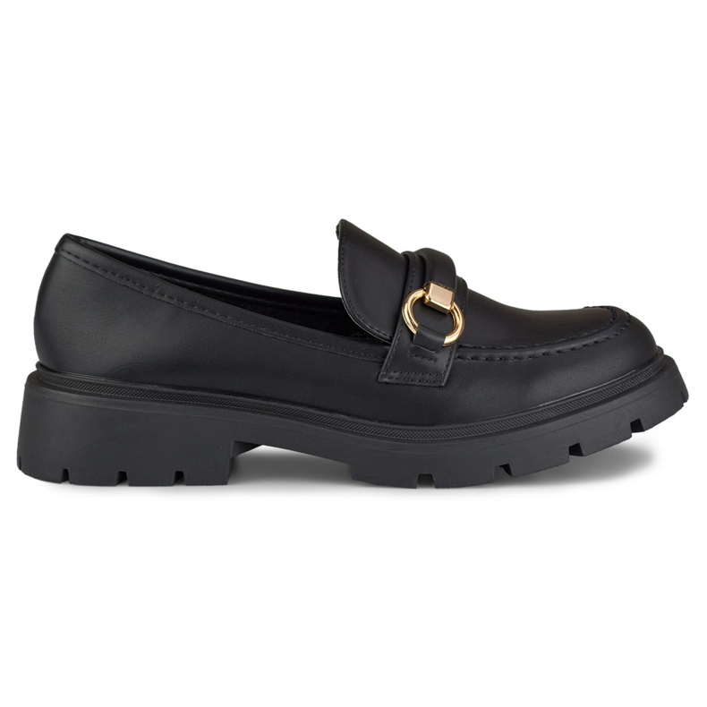 Crne mokasine s minimalističkim ukrasima crno