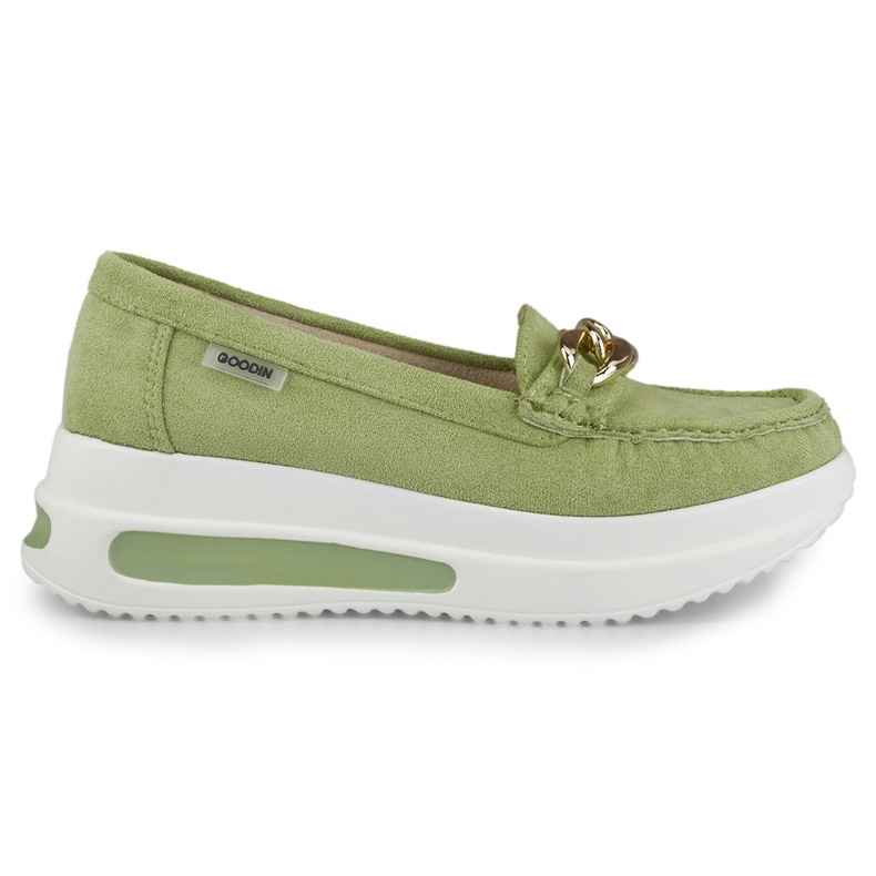 Svijetlozelene ženske mokasine na platformu zelena