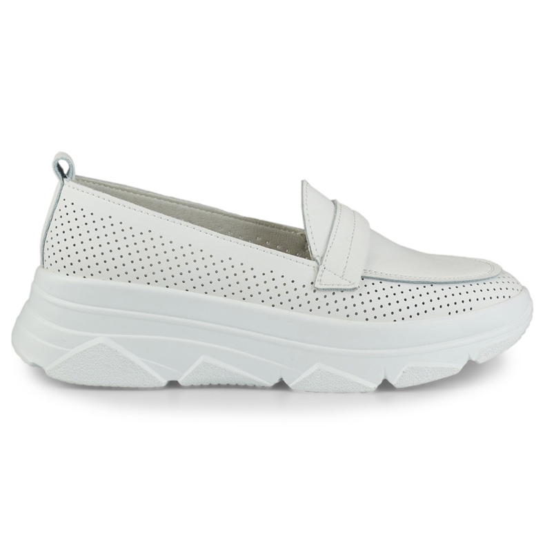 Udobne ažurne bijele cipele od prirodne kože bijela