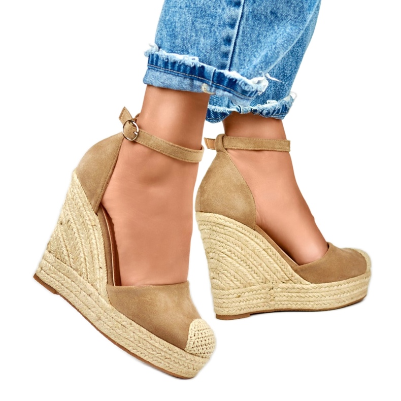 Ženske tamnobež wedge espadrile
