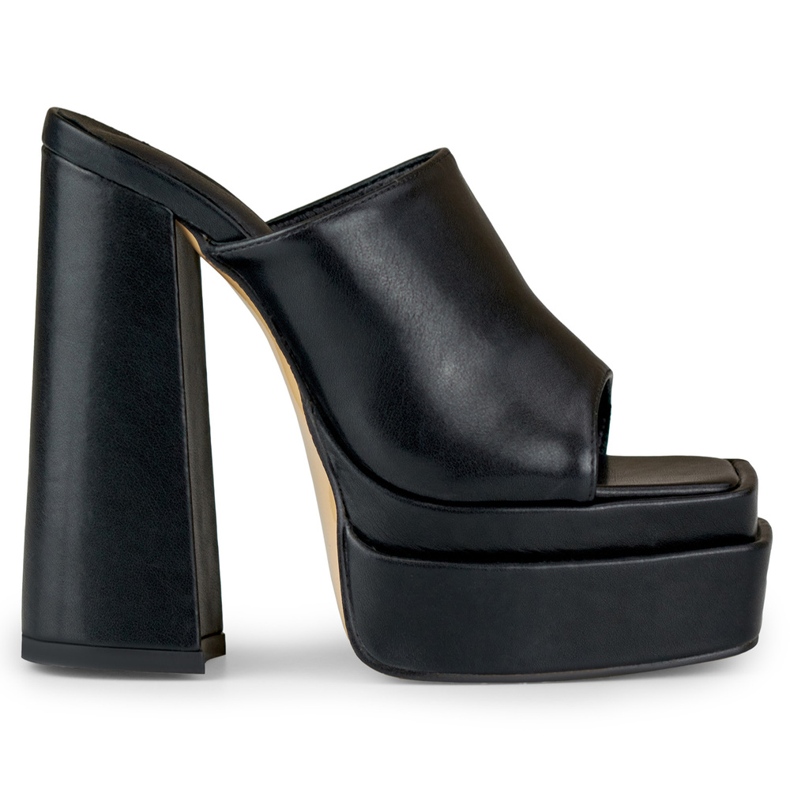 Evelyn crne tobogane s visokom petom crno