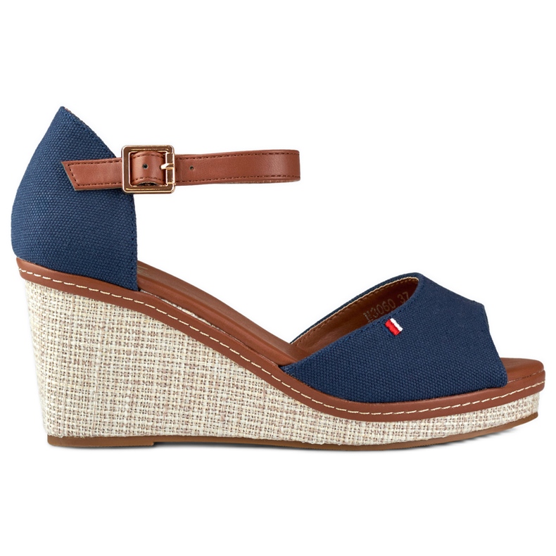 Ženske tamnoplave sandale na klin marke Tomm plava