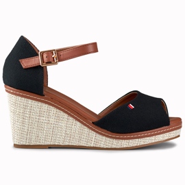 Ženske crne sandale na klin marke Tomm crno