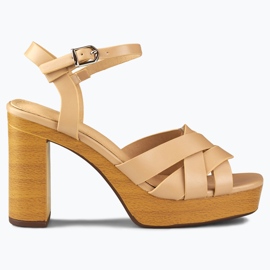 Ženske bež sandale na stup