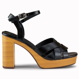 Crne ženske sandale na stup crna