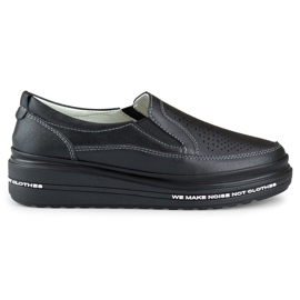 Ženske ažurne cipele od prirodne kože crna