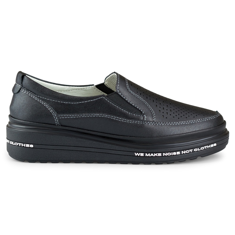 Ženske ažurne cipele od prirodne kože crno