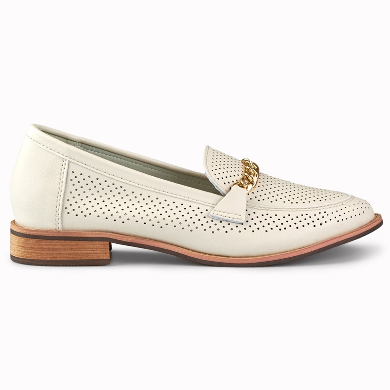 Ženske ažurne cipele od prirodne kože bež