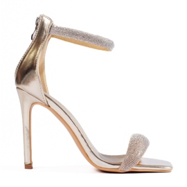 Elegantne sandale na visoku petu Shelovet gold zlatni
