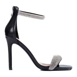 Elegantne sandale na visoku petu Shelovet crne boje crna