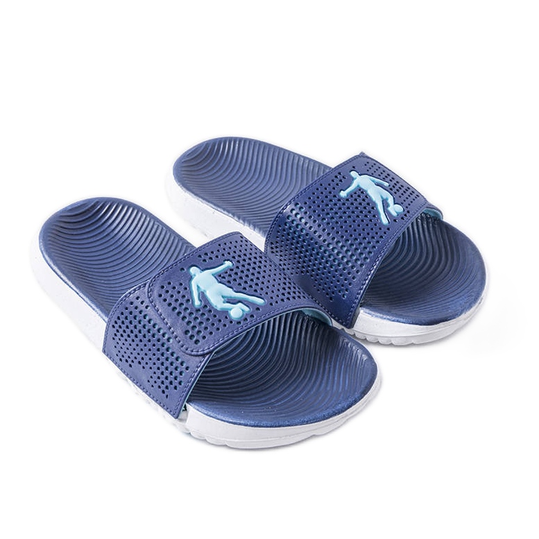 Bijele i tamnoplave gumene papuče iz Atene plava