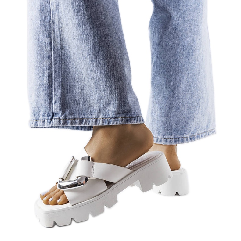 Bijele japanke s traktorskim potplatom iz Carceri bijela