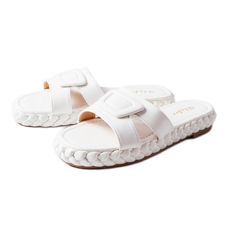 Francesco bijele papuče na platformu bijela