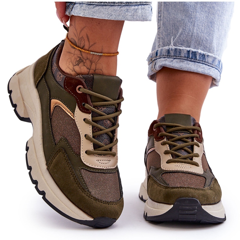 PM1 Sportske cipele na vezanje na zelenoj platformi za bijeg zelena