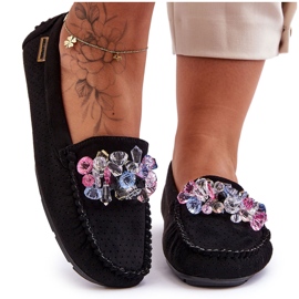 PM1 Moderne natikače od brušene kože s ukrasima crne Delima crna