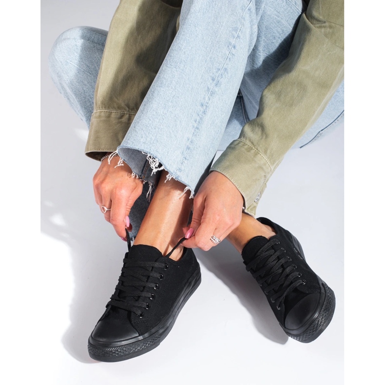 Shelovet crne klasične niske tenisice crno