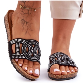 Ženske papuče s nitnama crne Evelins crna