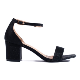 Shelovet crne sandale na petu crna