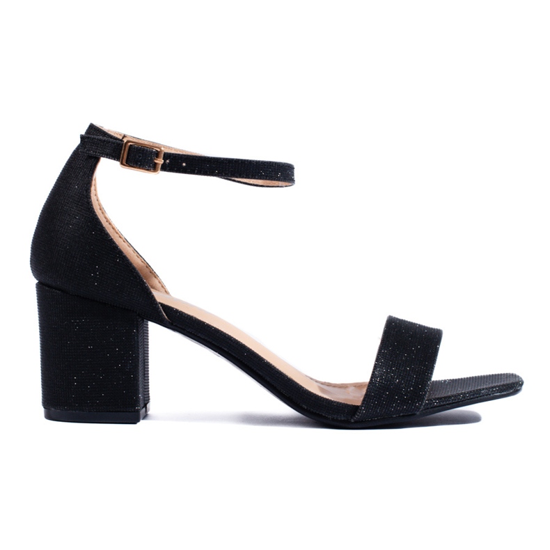 Shelovet crne sandale na petu crno