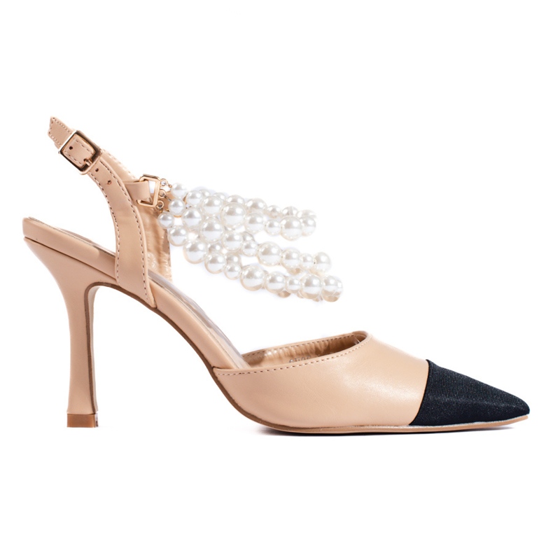 Bež salonke s crnom kapom iz Sheloveta