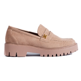 Klasične tamno bež ženske cipele od brušene kože Shelovet